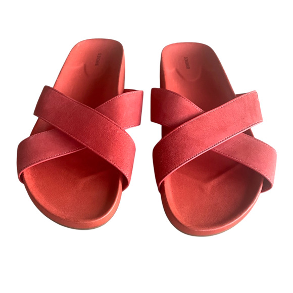 BIRDIES The Robin Womens Size 10.5/41 Persimmon Orange Suede Slide Sandals Shoes - Picture 2 of 10